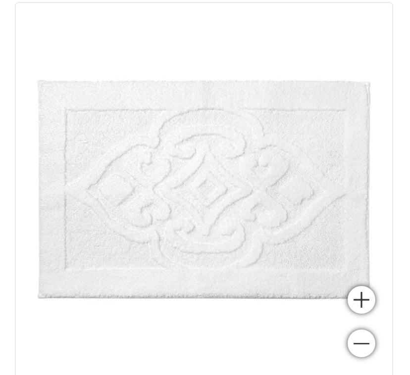 WelHome 100% Cotton Sculpted Bath Rug - White