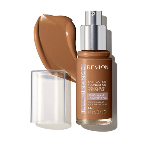 revlon illuminance skin caring liquid foundation makeup medium coverage 513 brown suede