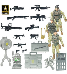 US Army Rceon Platoon Playset w/ 3 Military Action Figures plus accessories