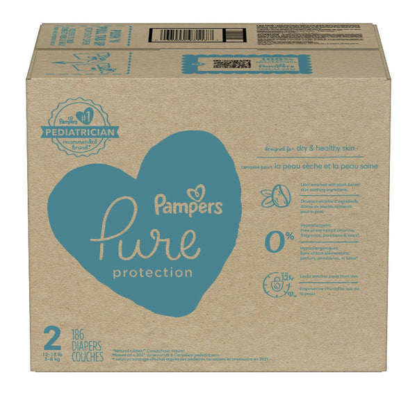 Pampers Pure Diapers Size 2, 186 Count