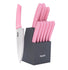 Hecef 12 Piece Kitchen Knife Block Set and Steak Knives, High Carbon Stainless Steel Slicing Gooking Knives