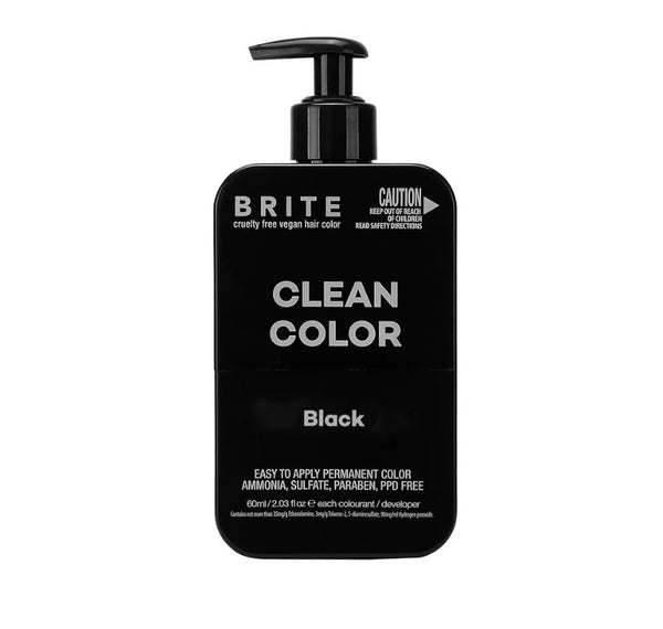 Brite clean color permanent hair color kit black vegan 2.03 fl oz