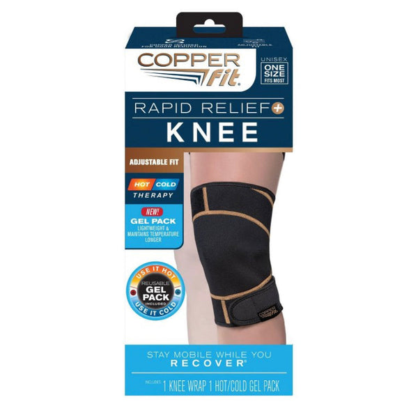 copper fit rapid relief knee wrap - black