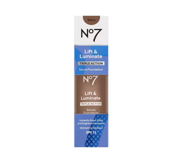 no7 lift & luminate triple action serum foundation walnut