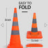 BATTIFE 36'' inch Collapsible Traffic Safety Cones, Orange Cones, Multi Purpose Pop-up Cones with Reflective Collar