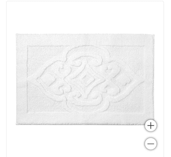 WelHome 100% Cotton Sculpted Bath Rug - White