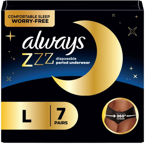always zzz period underwear L/XL 7ct
