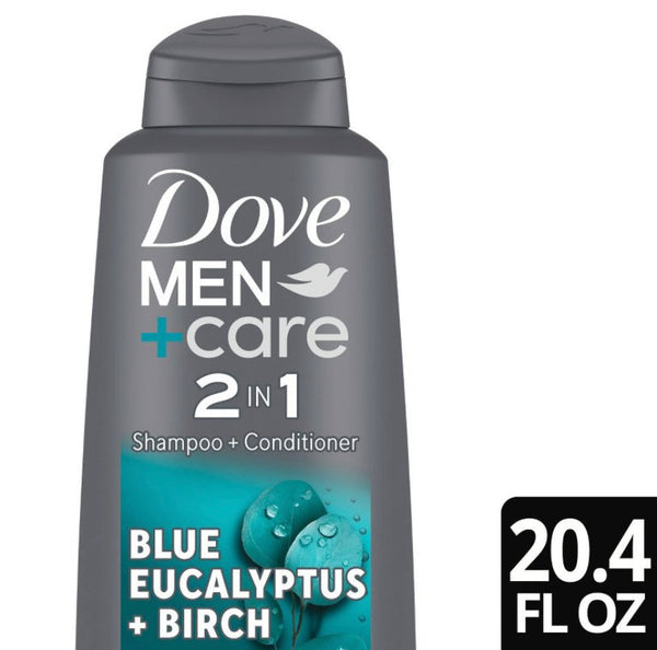 dove men + care 2 in 1 shampoo and conditioner blue eucalyptus - 20.4 fl oz
