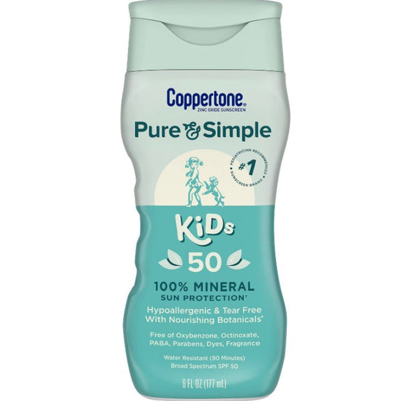 copperstone pure and simple kids mineral sunscreen lotion spf 50 6 fl oz