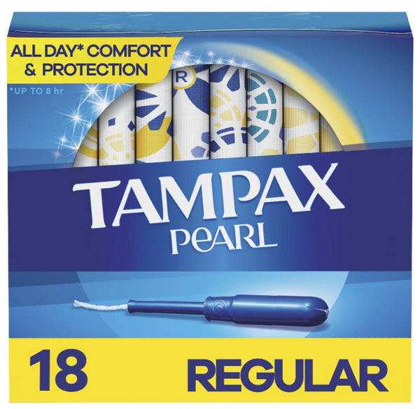 tampax pearl tampons with leakguard braid regular absorbency unscented 18ct