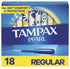 tampax pearl tampon with leakguard braid regular absorbency unscented 18ct