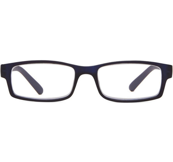 icu eyewear los angeles rectangle reading glasses - dark blue +2.00