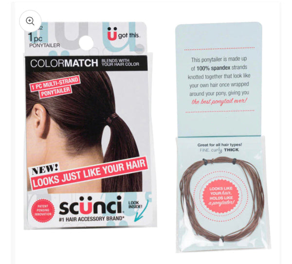 Scunci by Conair Color Match Multi-Stand Ponytailer Brown
