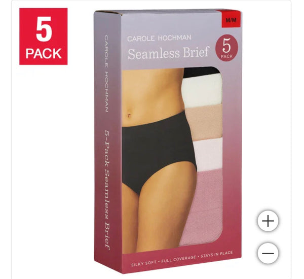 Carole Hochman Ladies' Seamless Brief, 5-pack - Size S