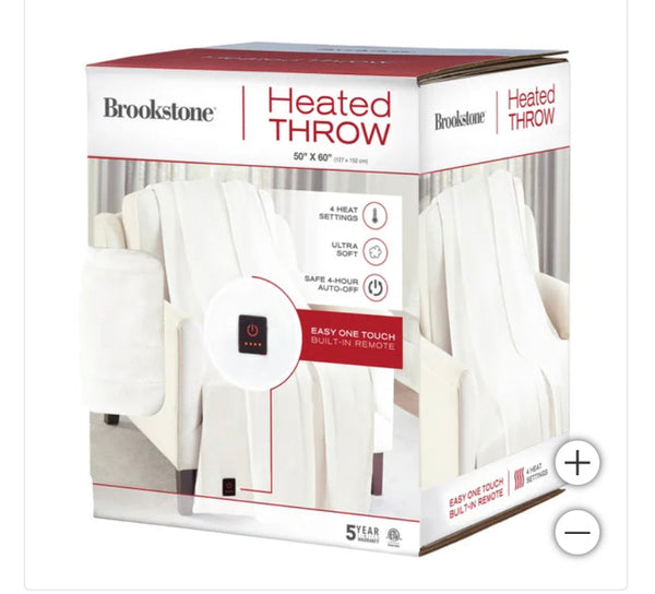 Brookstone Heated Throw - Ivory