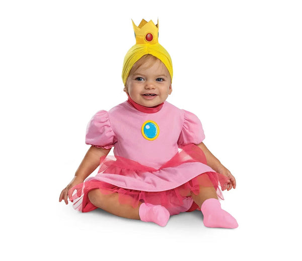 Nintendo Super Mario Bros. Baby Girls Princess Peach Halloween Costume, Sizes 6-12 months