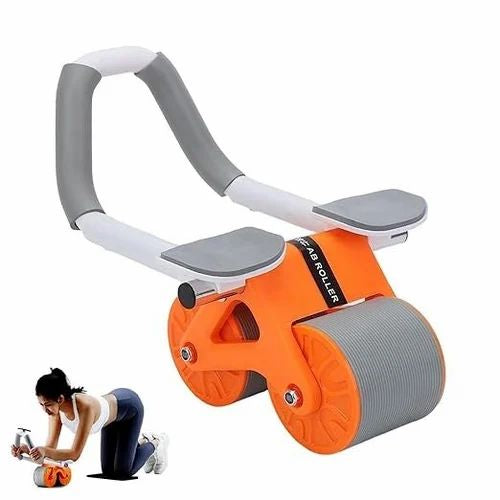 Ab Roller Wheel Exercise With Elbow Support, Automatic Rebound Abdominal Wheel,Double Wheel