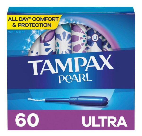 tampax pearl ultra absorbency with leakguard braid tampons unscented 60ct