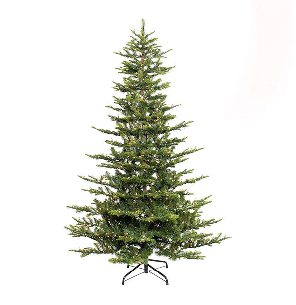 Puleo International 7.5' Pre-lit Aspen Green Fir Tree