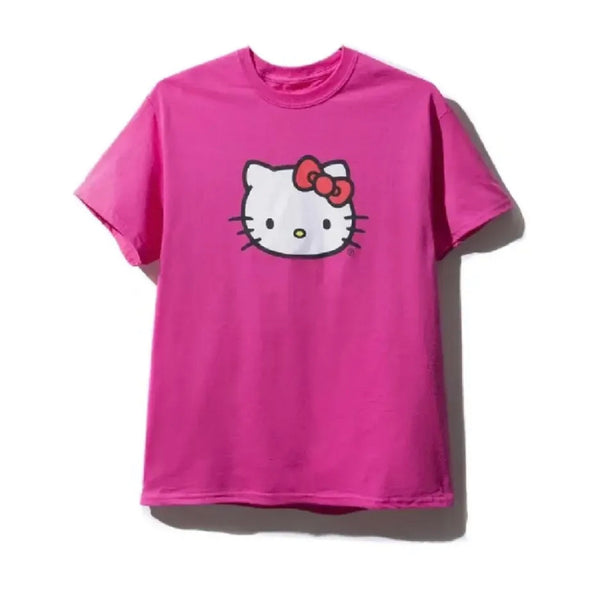 Sanrio Hello Kitty Logo Sequins Girl T-Shirt  Sleeves Size 8/10 - Pink