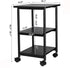 VASAGLE  3-Tier Cart with Wheels and Adjustable Table Top Heavy Duty Storage Rack Black