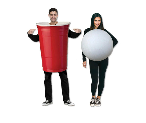 Unisex Beer Pong Halloween Couples Costume, Way to Celebrate, 2-Piece Set XS-XL