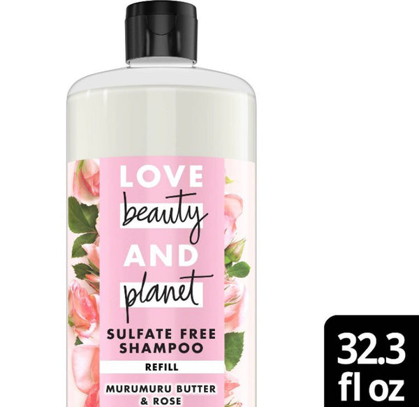 love beauty and planet murumuru butter & rose free shampoo refill for color treat hair 32.3 fl oz