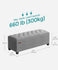 SONGMICS 43" Metals Storage Ottoman Bench Foot Rest w/ Legs - Light Gray