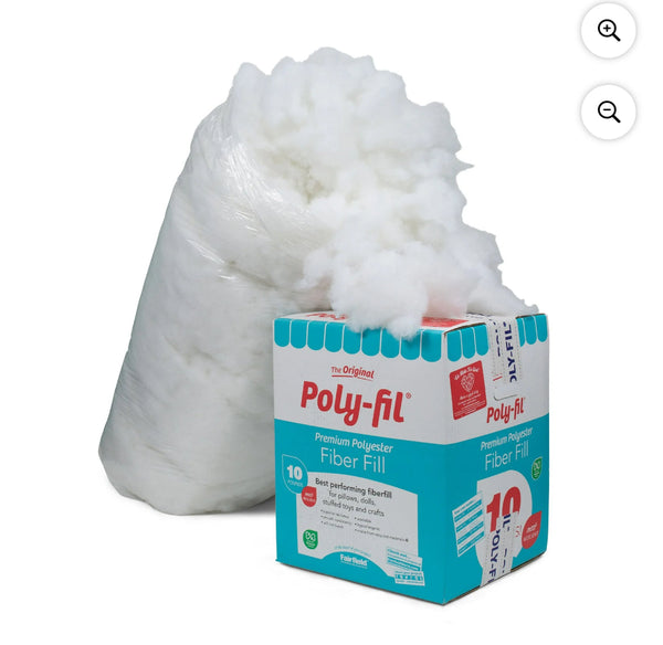 Fairfield The Original Poly-Fil Premium Polyester Fiber Fill, Soft Pillow Stuffing for Pillows, Dolls, Cloud Decorations, Stuffing for Stuffed Animals and Toys, Machine Washable, 10-Pound Box