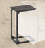 VASAGLE 15.7" C-Shaped End Table Small Sofa Side w/ Metal Frame - Charcoal Gray