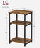 VASAGLE Side Small End Table Tall Nightstand w/ Steel Frame - Brown