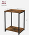 VASAGLE Side Small End Table Tall Nightstand w/ Steel Frame Set of 2 - Brown