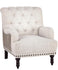 VASAGLE Tufted Faux Accent Chair Ivory / Taupe Finish