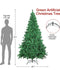 7ft Artificial Christmas Tree Unlit Hinged Xmas Full Tree Foldable Metal Stand