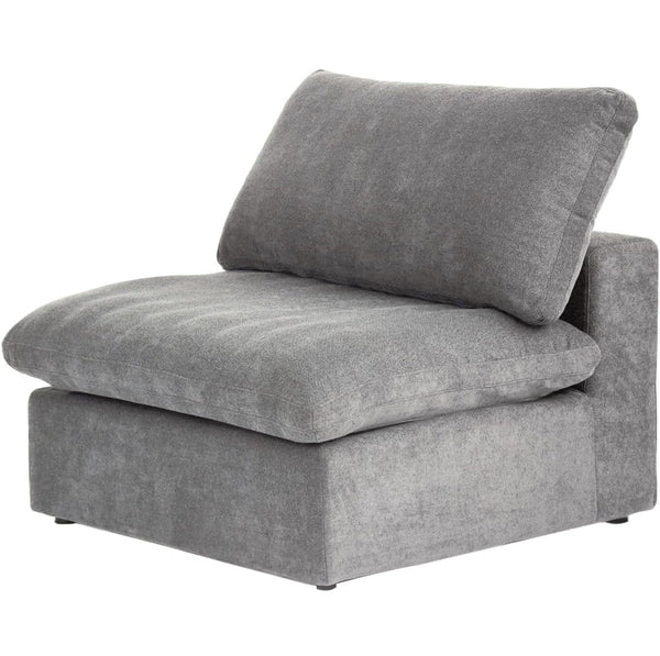 Armless 1-Seat  Modular Sectional Sofa Cloud Couch with Pillows 39"L x 39"W x 25" H - Gray