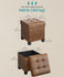 SONGMICS 15" Small Storage Folding Ottoman Cube Footstool w/ Legs - Brown