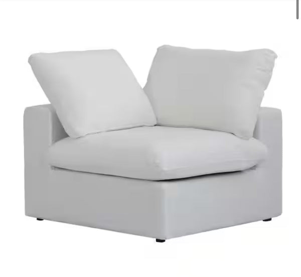 Linen Modular Corner Sectional Sofa Couch Corner Side Section with Pillows 39"L x 39"W x 25"H - White
