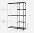 SONGMICS Portable Freestanding Closet Organizer Clothes Rack w/ Rails - Gray