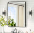 Glomo 24"x32" Black Matte Bathroom Mirror for Wall Rounded Rectangle Vanity Mirror for Bathroom Tempered Glass