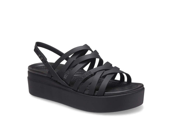 Crocs Women's Brooklyn Strappy Low Wedge Sandals Black - Size 7