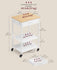 VASAGLE Kitchen Island Cart w/ Storage Drawer Adjustable Shelf w/ 2 Hooks - Oak Beige / White