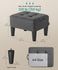 SONGMICS Foot Stool Small Linen-Look Fabric Ottoman w/ Thick Cushion - Dark Gray