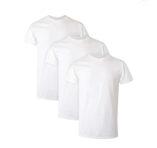 Hanes Men's Comfort Fit Ultra Soft Cotton White Crew T-Shirt Undershirts, 3 Pack White - Size 2XL