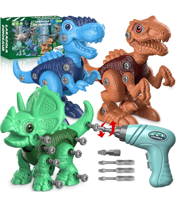 Laradola Dinosaur Toys Construction Building Kids Toy with Electric Drill