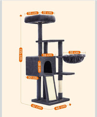 FEANDREA 53.1" Cat Tree Tower Multi-Level Condo w/ Scratching Post - Smoky Gray