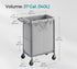 SONGMICS 37.0 Gallons (140 L Laundry Basket 2-Section w/ Wheels -  Gray