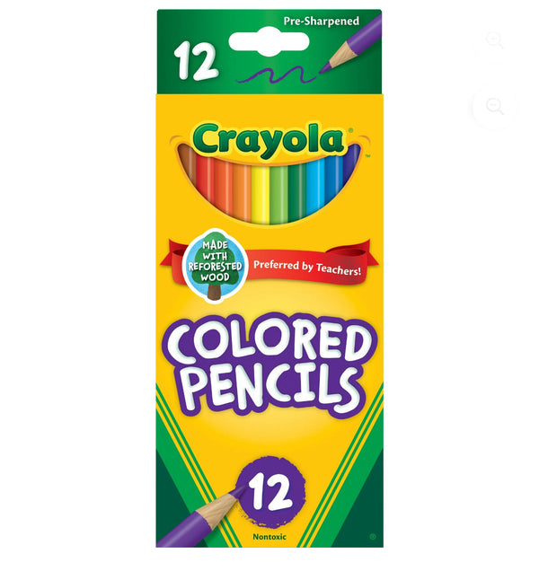 Crayola Colored Pencil Set, 12 Ct, Back to School Supplies for Kids