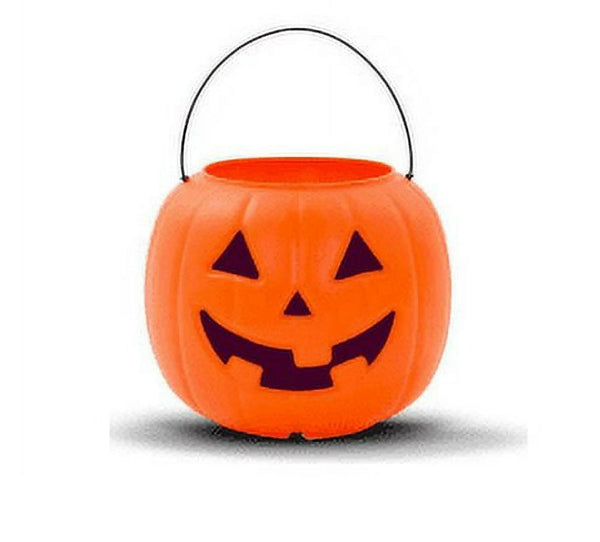 Halloween Plastic Pumpkin Trick or Treat Pail, Orange, 8", by Way To Celebrate