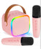 Kid's Mini Bluetooth Speaker Portable Karaoke Machine Wireless Microphone - Pink
