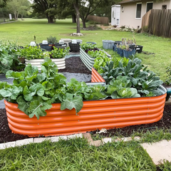 17" Tall Metal Raised Garden Bed (10 in 1) Vibrant Orange